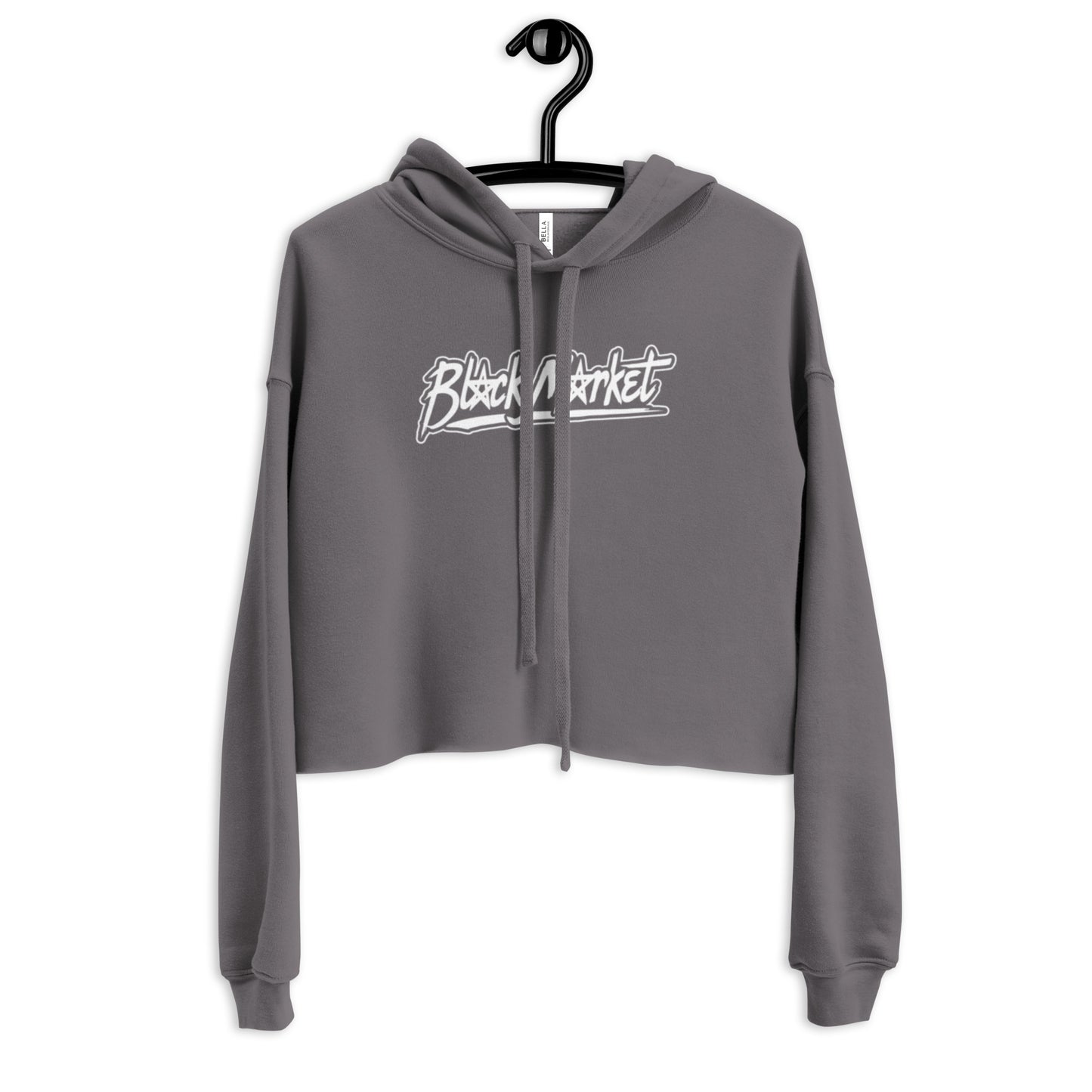 Crop Hoodie -Blk Market Clothing